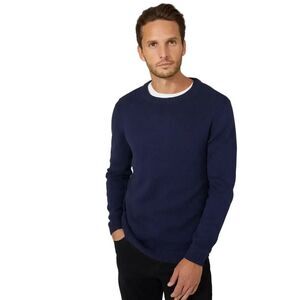 Maine Mens  Cotton Crew Neck Sweater / Navy